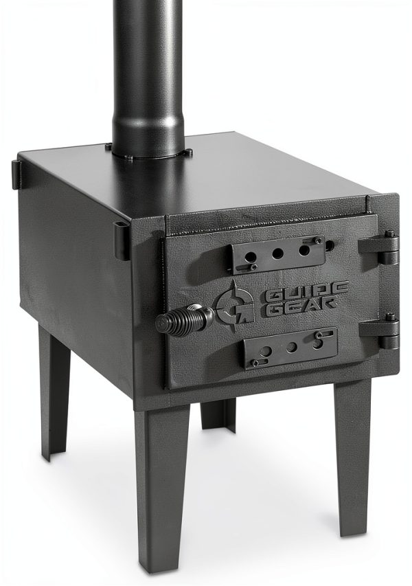 Guide Gear Outdoor Wood Stove Metal Black Portable-0