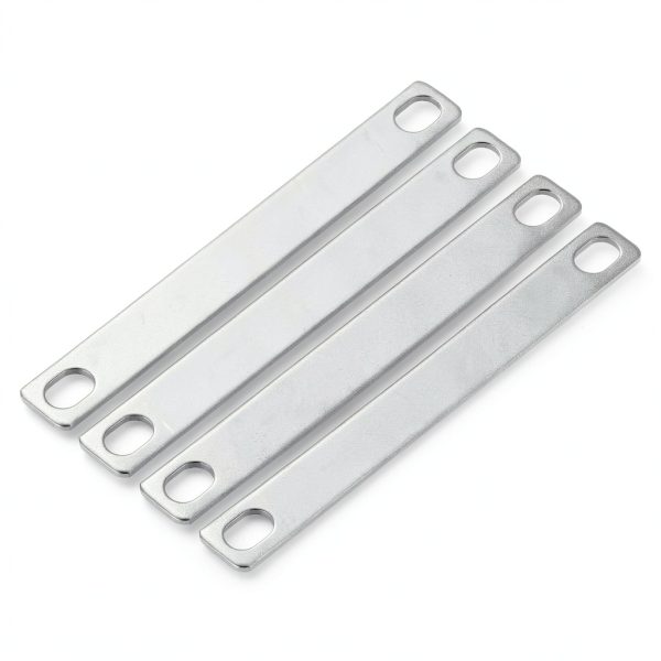 MECCANIXITY 4 Pcs Bus Bars Connector Bus Bar, Hole Spacing 3.15" Thickness 1.5MM Nickel-Plated Surface for Lithium Battery 3.2V 50Ah 100Ah 280Ah LiFePO4 Cells, Silver-0