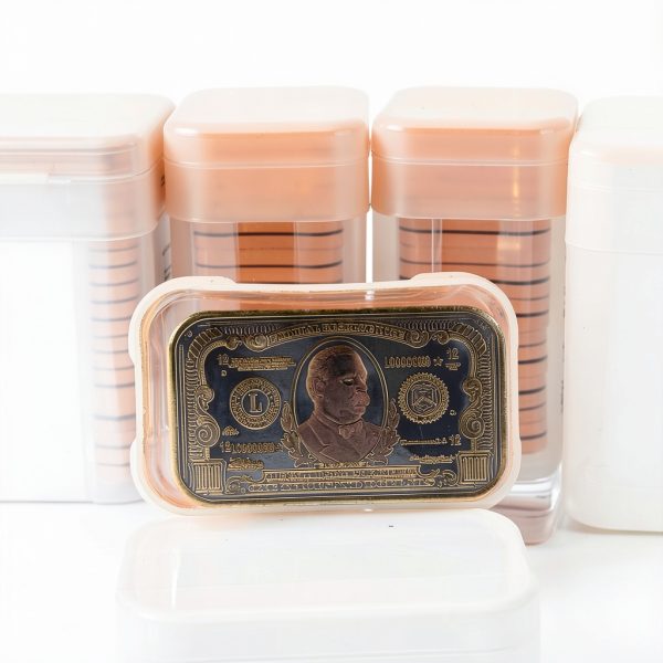 Copper Bar 100 Count 1 oz $1000 Pattern with 5 Tube Storage - Gold-2