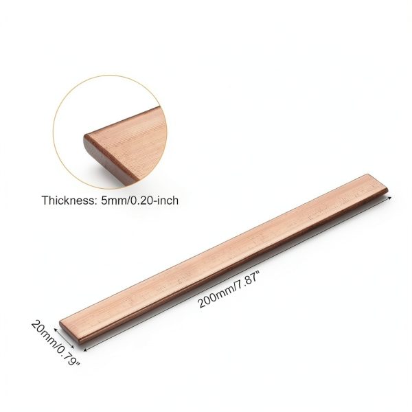 Copper Flat Bar uxcell 5mm x 20mm x 200mm High Conductivity Bus Bar-1